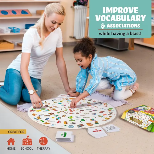 Miniatura 5 de Juego a juego de juegos de mesa preescolares para niños 2 en 1, juegos de coincidencias y categorías, materiales de terapia del habla