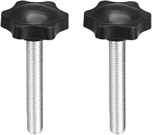 Miniatura 5 de uxcell Perillas de tornillo de sujeción con abrazadera Pomo de estrella M6 x 0.630 in rosca macho 2 piezas