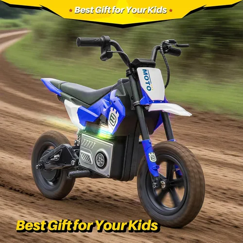 Miniatura 3 de Blitzshark Motocicleta Eléctrica de Tierra de 24 V para niños, motocicleta eléctrica con motor de 200 W de 5 a 12 años, motocicleta eléctrica