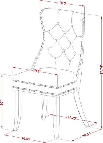 Miniatura 3 de East West Furniture DAP8F12 Dallas Parson - Juego de 2 sillas de cocina tapizadas de piel sintética con botones copetudos, color gris oscuro