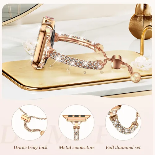 Miniatura 2 de LETOID - Correa brillante y funda compatibles con Apple Watch de 1.57 pulgadas, 1.61 pulgadas, 1.65 pulgadas, 1.73 pulgadas, 1.77 pulgadas, 1.81