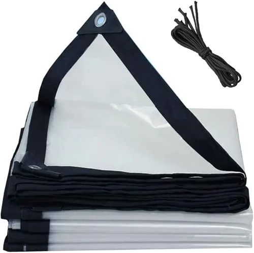 Lonas de polietileno transparente de 3 x 3 pies, lona resistente al agua, cubierta de lona impermeable, lona con ojales duradera para láminas de