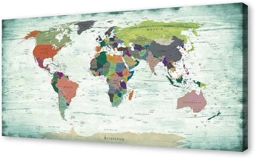 Miniatura 7 de B0550 - Póster de mapa del mundo, lienzo para pared, diseño moderno enmarcado del mundo, decoración de oficina en casa, mapas, impresiones