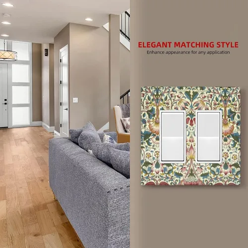 Miniatura 572 de Placa Decorativa de Pared de Granja Rústica con Cuerno de Madera para Puerta de Granero 1 Banda Duplex Cubiertas de Toma Eléctrica Soltera