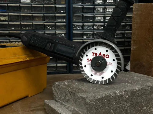 Miniatura 4 de Trabo Paquete de 3 cuchillas de unión de metal con borde turbo de 4.5 pulgadas para cortar cemento, adoquines, hormigón con barras de refuerzo