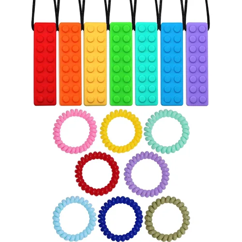 Collares masticables para niños sensoriales, paquete de collar masticable para niños, niñas y adultos con autismo, TDAH, SPD, juguetes sensoriales