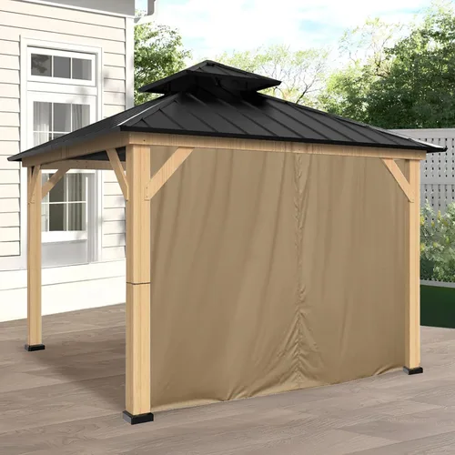 Miniatura 8 de Coastshade Panel de toldo de pérgola de repuesto para pérgola de 8 pies, paneles de privacidad para cenadores con 10 anillos de cortina y ganchos
