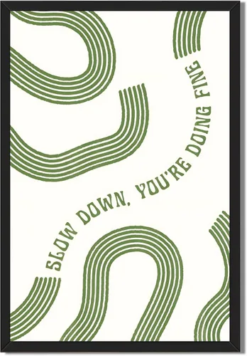 Miniatura 29 de Arte de pared "Slow Down You’re Doing Fine" Retro Minimalista Motivacional Cita Musical Póster Inspirador Letras de Canciones de Media Siglo en Tela