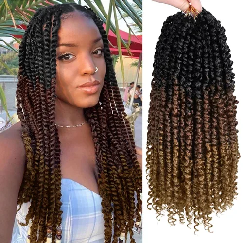 Miniatura 79 de Pelo de Passion Twist – 8 paquetes de 18 pulgadas Passion Twist Crochet para mujeres, cabello rizado pretrenzado Passion Twists extensiones de #2