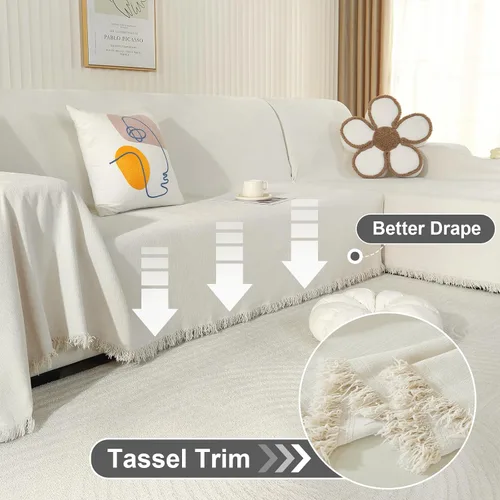 Miniatura 3 de OstepDecor Fundas para sofá modular, 2 piezas, manta de sofá en forma de L, funda de sofá seccional, lavable, fundas para sofá chaise lounge