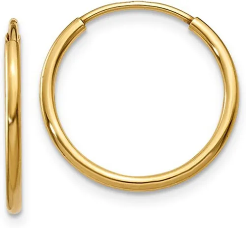 Miniatura 8 de Aretes de aro infinito de oro de 14k, tubo de 1,25 mm de grosor