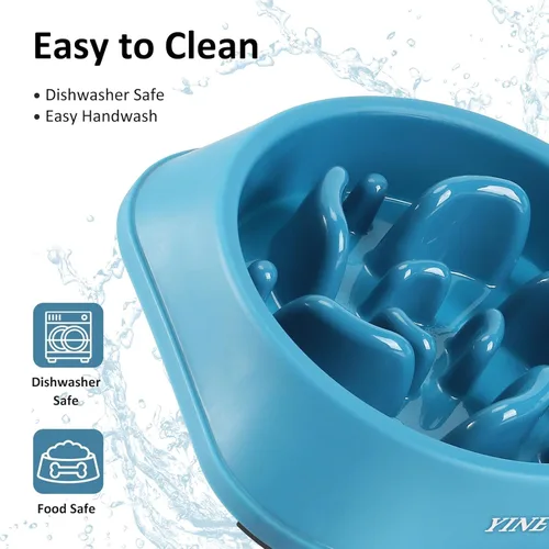 Miniatura 7 de YINEYA Cuencos de Alimentación Lenta para Perros, Suministros para Mascotas Que Ralentizan la Alimentación, Cuencos para Comida de Mascotas, H - azul