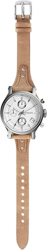 Miniatura 5 de Fossil Reloj de cuarzo con cronógrafo de acero inoxidable y cuero para mujer