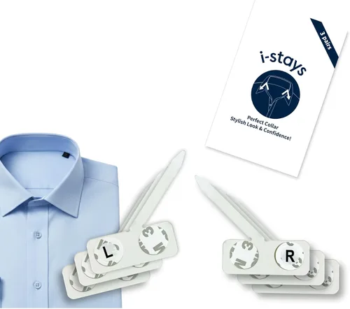 Collar Stays para camisas de vestir de hombre (3 pares) – istays cuello de camisa insertos y refuerzos de cuello, estancias de cuello de plástico