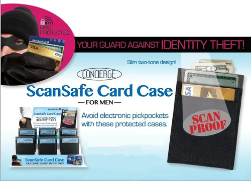 Miniatura 5 de ScanSafe - Estuche para tarjetas para hombre, color negro, Negro
