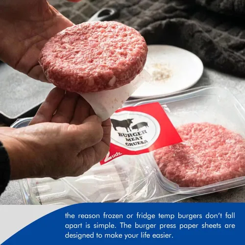 Miniatura 3 de Burger Patty - Juego de 500 almohadillas antiadherentes para papel de pergamino de hamburguesa
