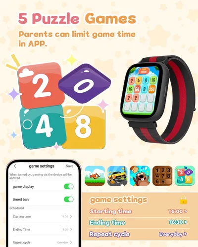 Miniatura 6 de Reloj inteligente para niños sin necesidad de teléfono ni aplicación, reloj de seguimiento de actividad física de 1.83" con podómetro, contador