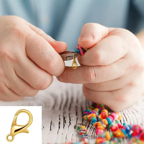 Miniatura 3 de El juego de 1250 accesorios para fabricación de joyas incluye 800 conectores de anillo de salto abierto, 300 puntas de cuentas cubiertas de nudo