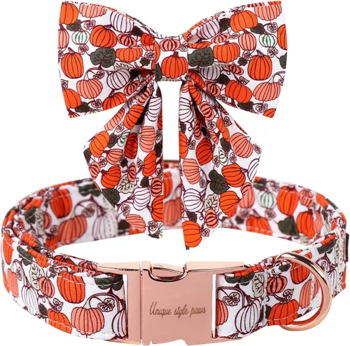 Miniatura 21 de Unique style paws Collar de perro con corbata, collar de perro a cuadros rosa y verde, el mejor regalo para perros pequeños, medianos y grandes, S