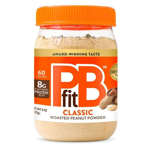 PBfit Mantequilla de maní clásica en polvo de 8 onzas, crema para untar de mantequilla de maní en polvo hecha de maní tostado real, 8g de proteína