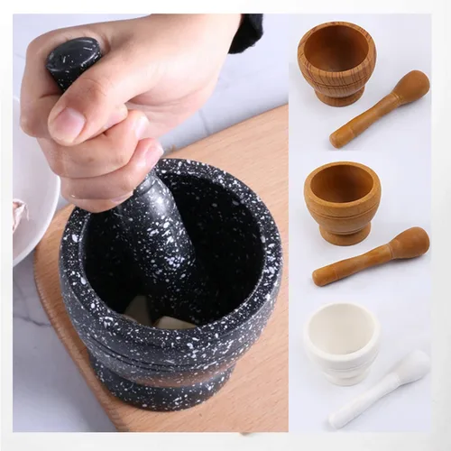Miniatura 4 de Juego de Mortero y Mazo de Resina, Molcajete para Guacamole Molinillo para Ajo, Especias y Hierbas, Excelente para Guacamole y Especias, Utensilios