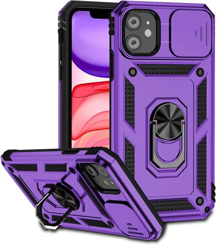 Miniatura 12 de Funda magnética compatible con iPhone 11 de 6.1 pulgadas, funda magnética para iPhone 11 con cubierta de cámara y soporte de grado militar, a prueba