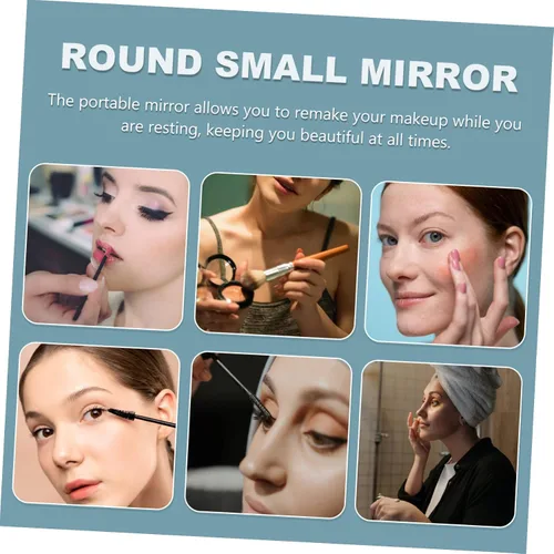 Miniatura 9 de Lurrose - Espejo estético de tocador con forma de corazón, espejo de maquillaje de doble cara con espejo de mesa de 360 grados con soporte