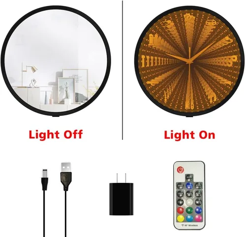 Miniatura 4 de The Geeky Days Accesorios para tienda de sexo, espejo infinito interestelar, reloj de pared luminoso, erótico, íntimo, juego de rol, herramientas