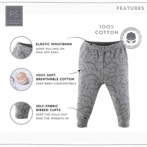 Miniatura 2 de The Peanutshell Pantalones de bebé de camuflaje y dinosaurio para niños paquete de 5 unidades tallas de recién nacidos hasta 24 meses forro polar