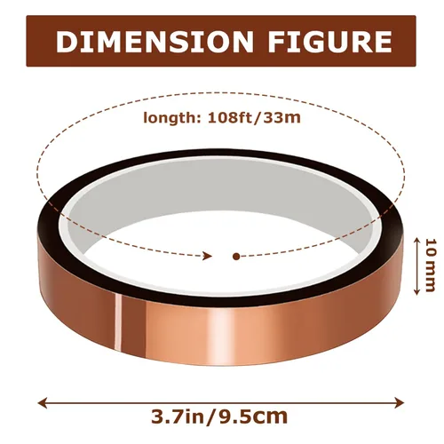Miniatura 4 de Intbuying, cinta koptan de alta temperatura, resistente al calor, cinta de sublimación, 2 rollos, 10 mm x 33 m, 100 pies