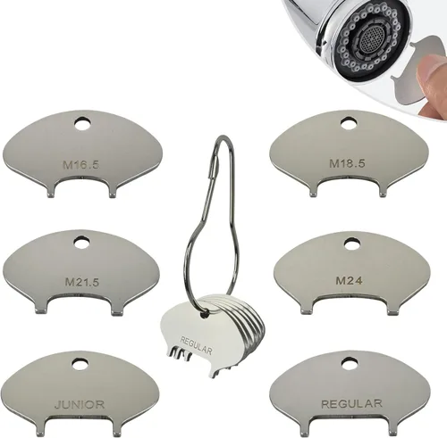 Llave aireadora de grifo de acero inoxidable 304 mejorada 2025 – Ajuste universal para 6 tamaños (M16.5, M18.5, M21.5, M24, Junior, Regular)
