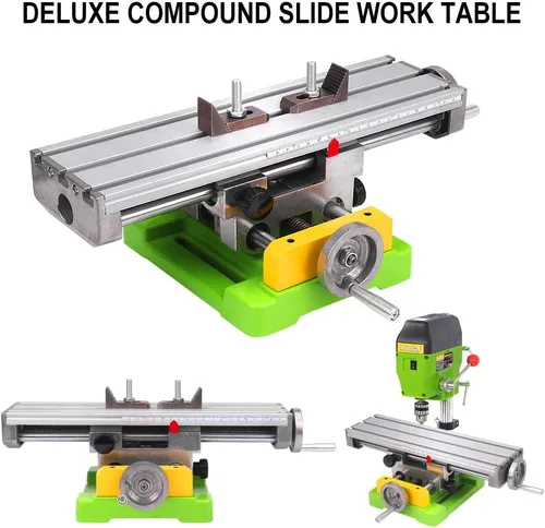 Miniatura 6 de MYSWEETY Mesa de trabajo multifunción, mesa de trabajo para fresado, mesa de trabajo cruzada, máquina de maquinado, mesa deslizante para perforación