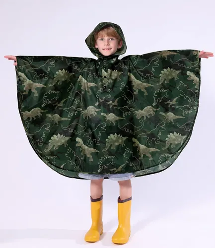 Miniatura 3 de WAWSAM Poncho de lluvia ligero para niños, impermeable, reutilizable