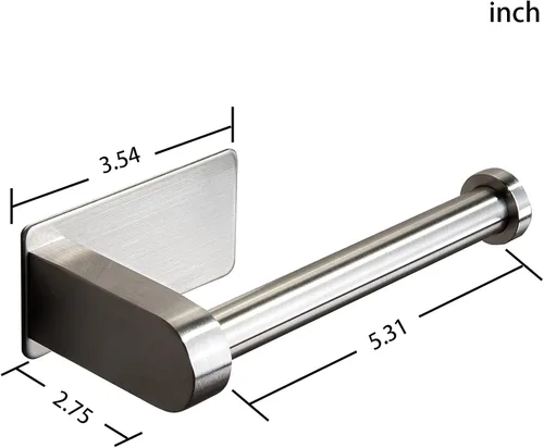 Miniatura 5 de YIGII Soporte de papel higiénico autoadhesivo - Soporte de papel higiénico para baño, sin perforaciones, acero inoxidable cepillado
