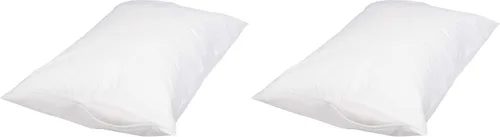 Miniatura 9 de Amazon Basics Protector de almohada hipoalergénico 100% algodón estándar transpirable con cremallera, lavable a máquina, blanco, 27 x 21 pulgadas