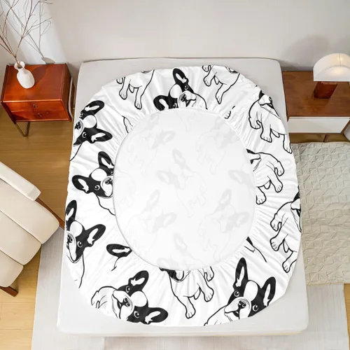 Miniatura 6 de Manfei Juego de sábanas de dibujos animados para niños, tamaño individual, bonito juego de ropa de cama de animales y mascotas, decoración