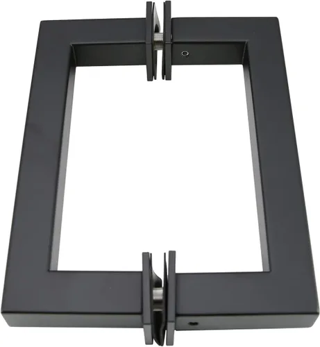 Miniatura 3 de Tirador tubular de acero inoxidable de grado 304 para puerta de ducha (6 pulgadas, cuadrado, negro mate SSSP152B)