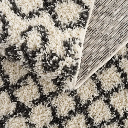 Miniatura 63 de Hauteloom, Duncans - Alfombra de estilo granja de pelo mullido para sala y dormitorio, con borlas - Beige, carbón, gris - 2 pies 7 pulgadas x 7 pies