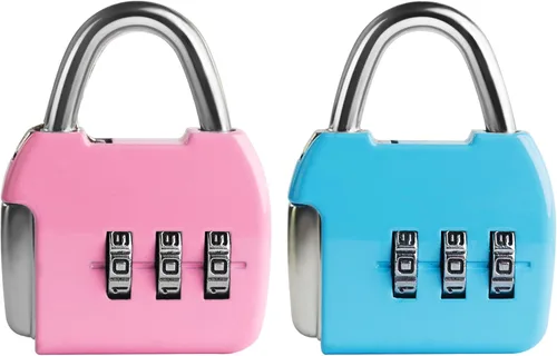 Miniatura 7 de Candado de combinación pequeña, cerraduras de combinación de 3 dígitos, cerradura de equipaje de viaje con código, mini cerradura combinada