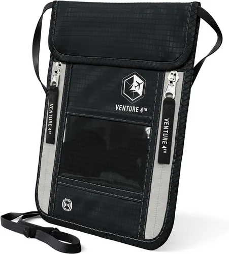 Miniatura 50 de Venture 4th bolsa de cuello de viaje con traba RFID, gris), V4-01-NP-GR
