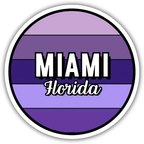 Miniatura 6 de Miami Florida Travel Sticker, 2.5" Multiple Colors, Laptop Water Bottle Planner Journal, Collectible Places I've Been, Luggage Decal (Earth)