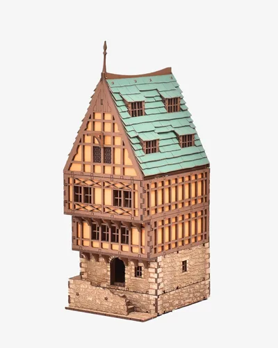 Miniatura 8 de Casa en Fila Ámbar, kit de construcción de madera DIY para adultos, adecuado para jugar - Realista