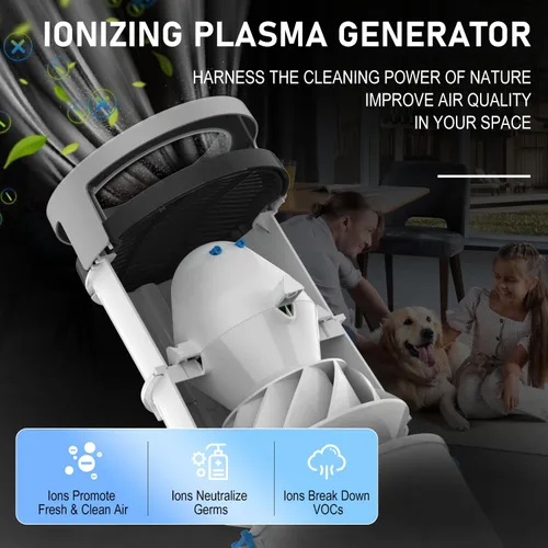 Miniatura 4 de DH Lifelabs Purificador de aire para el hogar, purificador de aire ionizador para alergias, filtro purificador de aire HEPA elimina el olor