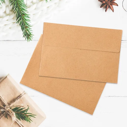 Miniatura 6 de Granhoolm Paquete de 50 sobres – 5 x 7 pulgadas para invitaciones y tarjetas de felicitación – Despegar y prensar, ideal para bodas (Kraft)