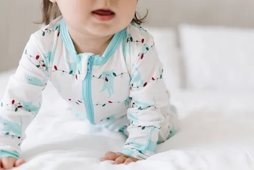 Miniatura 3 de KicKee Pants - Mameluco estampado con cremallera y pies cubiertos para niños y niñas
