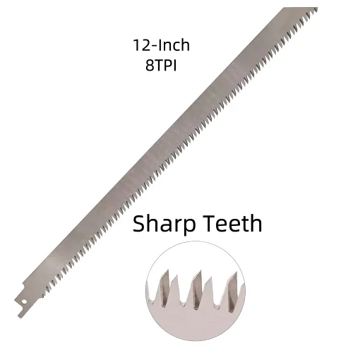 Miniatura 2 de Hojas de sierra recíproca de acero inoxidable para carne, 8TPI de 12 pulgadas, sin pintar, hojas de sierra recíproca para poda de madera, corte