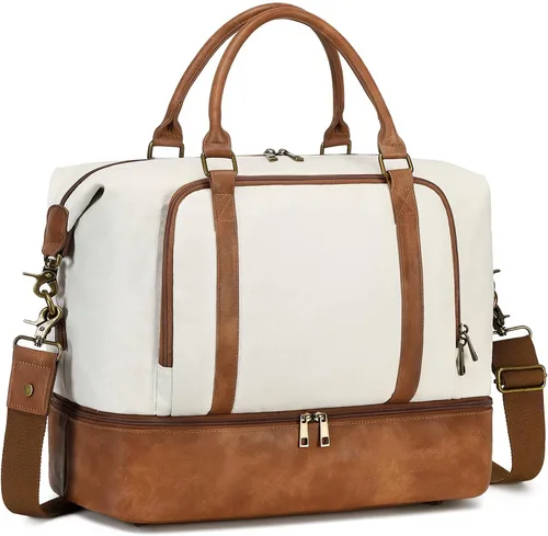 Miniatura 37 de CAMTOP - Bolsa de viaje de fin de semana para mujer, bolsa de lona con espacio para laptop de15.6 pulgadas