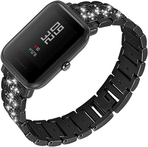 Miniatura 6 de FitTurn Bandas brillantes de joyería para Amazfit Bip 6/Bip 5 Band para mujeres y hombres, correa de metal de repuesto para Amazfit Bip 6