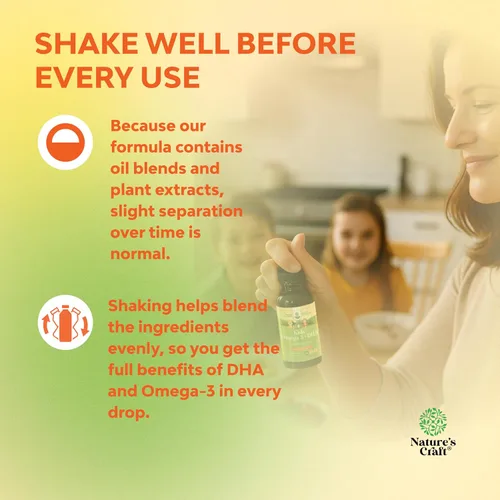 Miniatura 3 de Gotas de DHA Omega 3 para niños - Ácidos grasos Omega 3 6 9 para cerebro, sistema inmunológico y visión - DHA nutricional para niños para un sistema