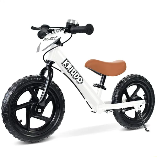KRIDDO Bicicleta de Equilibrio Pro para Niños Pequeños de 2+ Años con Freno de Mano y Pata de Cabra, Bicicleta de Empuje de 12 Pulgadas, Bicicleta